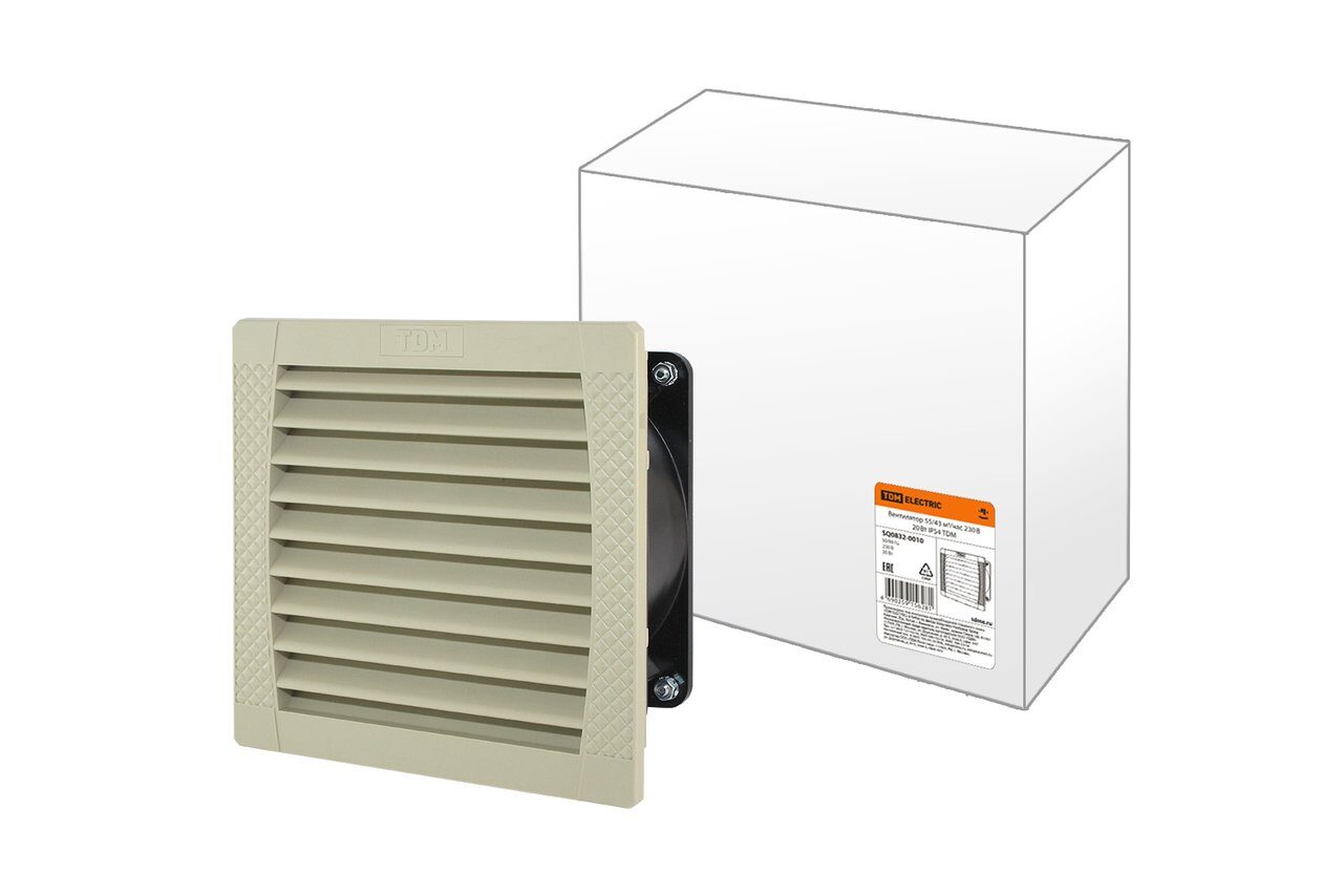 Вентилятор 55/43 м3/час 230В 20Вт IP54 TDM