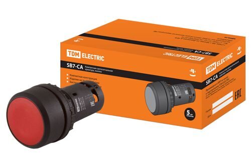 Кнопка SB7-CA45 d22мм 1з+1р красная TDM