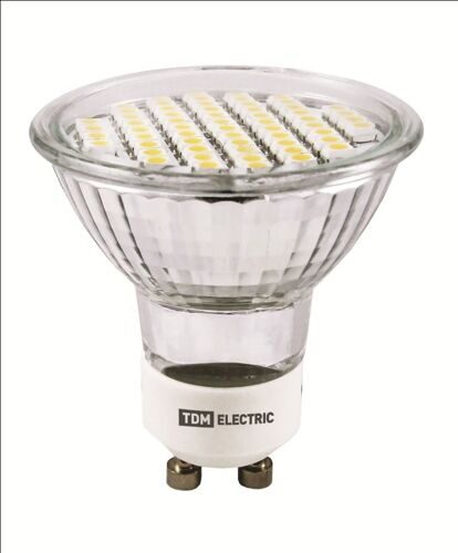 Лампа светодиодная PAR16-5 Вт-220 В -4000 К–GU 10 SMD TDM