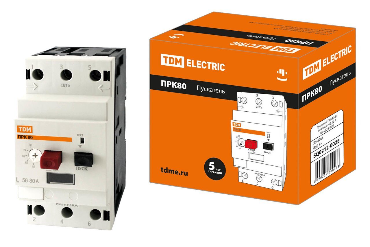 Пускатель ПРК80-80 In=80A Ir=56-80A Ue 660В TDM