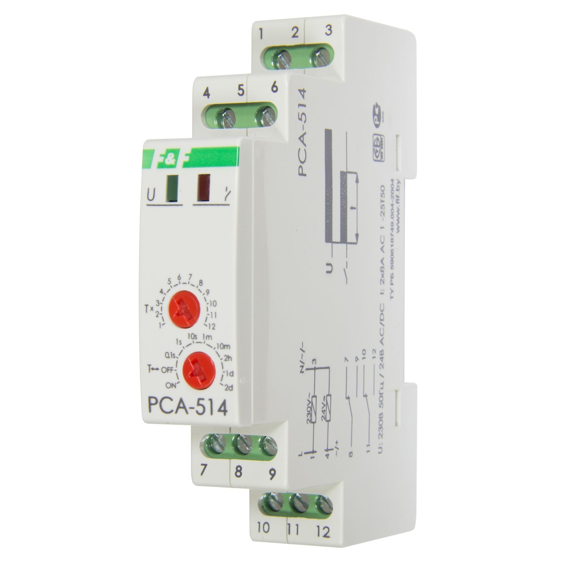 PCA-514, Реле времени с задержкой выключения, 2х8А 220В