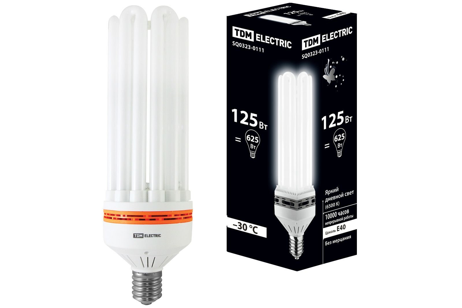 Лампа энергосберегающая КЛЛ-6U-125 Вт-6500 К–Е40 (105х355 мм) TDM